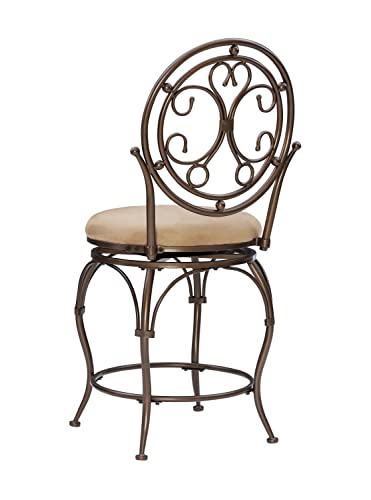 Powell Company Big And Tall Scroll Circle Back Powell Counter Stool, Height, Bronze/Beige #TOP7