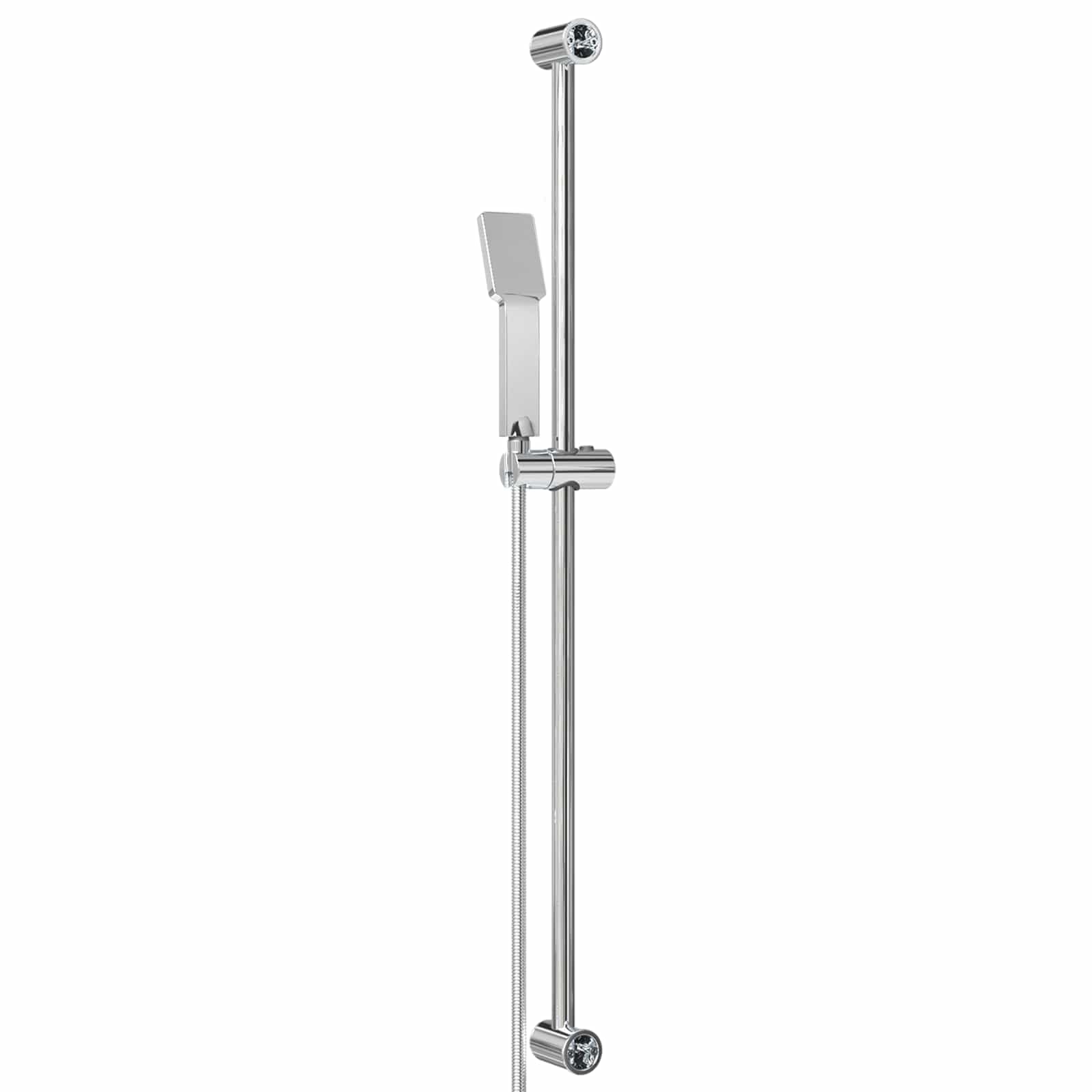 Sistema de ducha de acero inoxidable para baño, grifo de ducha montado en la pared con manguera de ducha de 150 cm, cabezal de ducha giratorio 360°, resistente a la corrosión, diseño cromado