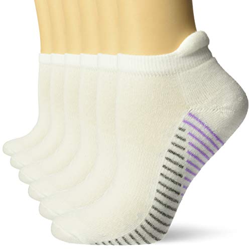 Carolina Ultimate Women's Ultra-Dri Cushion Tab Low Cut Sport Socks 6 Pair Pack, White/Lilac, Medium