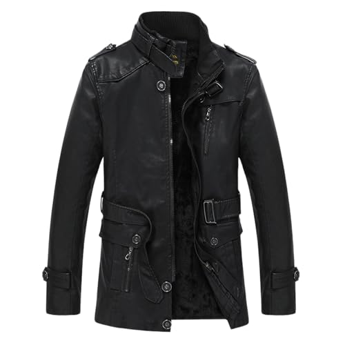 Trench-Coat Homme Effilé Similicuir Premium à Double Boutonnage Éléguant