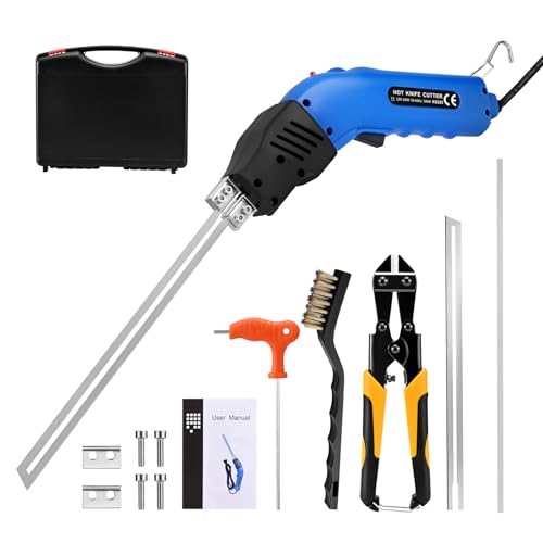 Tanniws 200W Refrigerado por Aire Cortador de Espuma Eléctrico Hot Knife Kit de herramientas de corte de espuma de poliestireno con pinza DIY Alambre caliente con Bendable 24H de Trabajo