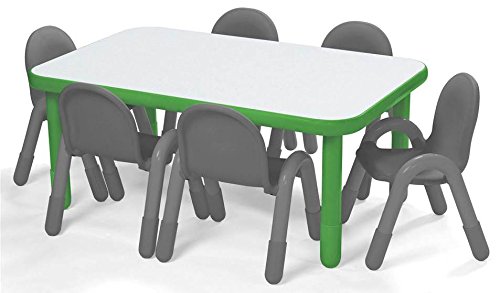 Angeles Baseline 48"x30" Rect. Table, Homeschool/Playroom Furniture, Kids Activity Table for Preschool/Classroom Learning, 22" Legs, Green