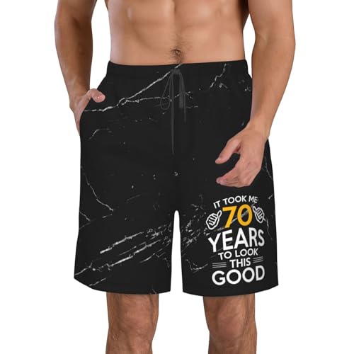 Kkaingg 70th Birthday Gifts It Took Me 70 Years to Look Good Mens Swim Trunks Quick Dry Beach Shorts with Pockets Swimsuit