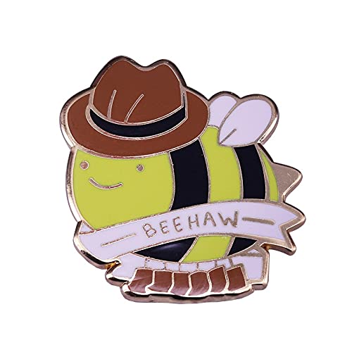 mttnMTTN Giddy up with this Beehaw enamel pin cowboy culture collection funny puns jewelry