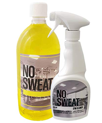 NO SWEAT Gym Equipment Cleaner Sweat Remover (Lemon with Spray Bottle)
