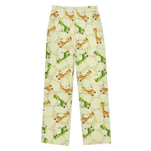 ZZXXB Lovely Giraffe Print Boys Long Pants Soft Trousers Elastic Waist Kids Lounge Bottoms with Pockets S-XL