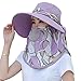 Tuore Lady Wide Brim Hat, UV Protection Foldable Brim Women Face Neck Cover Sun Hat for Sailors for Climbing (Purple)