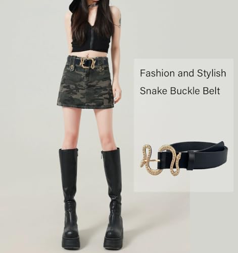 COTIM COYIN Women's Fashion Leather Belts with Snake Buckle Design4