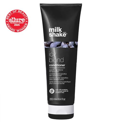 milk_shake | Icy Blond Conditioner 250 ml, Spezieller Anti-Gelb Conditioner für blondes oder gebleichtes Haar, mit schwarzem Pigment, Made in Italy
