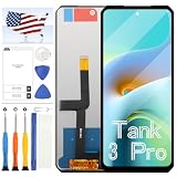 Schermo LCD di ricambio per Unihertz Tank 3 Pro, per Unihertz Tank 3 Pro, display LCD Touch Digitizer, kit di riparazione completo con strumenti (nero, senza cornice)