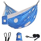 Camping Hammock Double Portable Lightweight Nylon Parachute Hammock Swing with 2 Straps for Hiking Travel Beach Patio Yard Outdoor