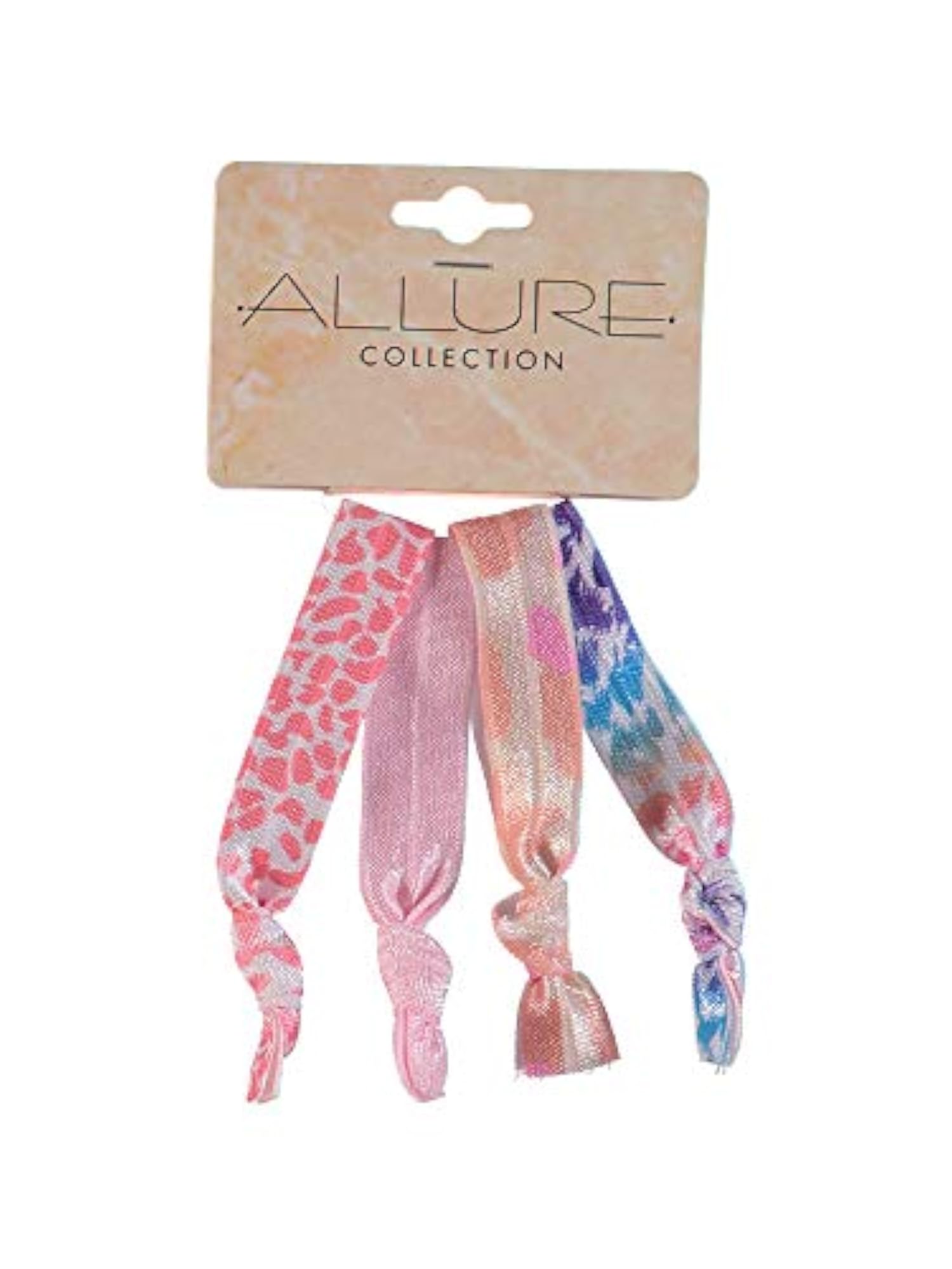 Fabric Multi-colored Ponytail Holders, 4-Pack