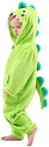 Kids Dinosaur,Elk,Bear,Fox Animal Costume for Toddler -Childrens Plush Fleece Pajamas (Dinosaur, 4-6)