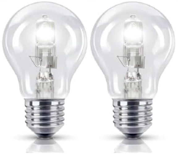 2 Pack 70W =(100W Eqv) Eco Classic ES E27 Traditional Bulbs, 100% Dimmable, 1200 Lumen, 2700K Warm White, AC 230V, A19, Edison Screw, Instant On, GLS Round, for Lamps, Wall Lights, Pendants