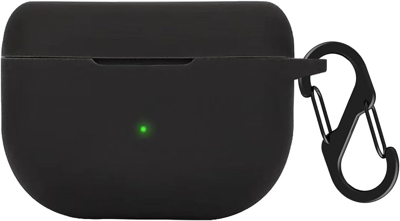 Case Compatible with Jabra Elite 10 / Elite 10 Gen 2, Elite 8 Active/Elite 8 Active Gen 2 Silicone Cover with Carabiner - Black