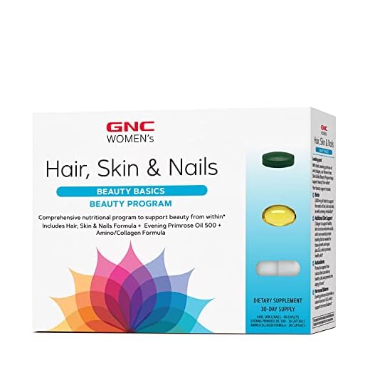 GNC Women's Hair Skin & Nails Vitapak Program | 3-Step Vitamin System | Build Strong Hair, Skin and Nails | Supports Hormone Balance with Biotin and Collagen | 30 Packs