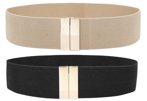 Women Wide Stretchy Belts Elastic Waist Belts for Dresses