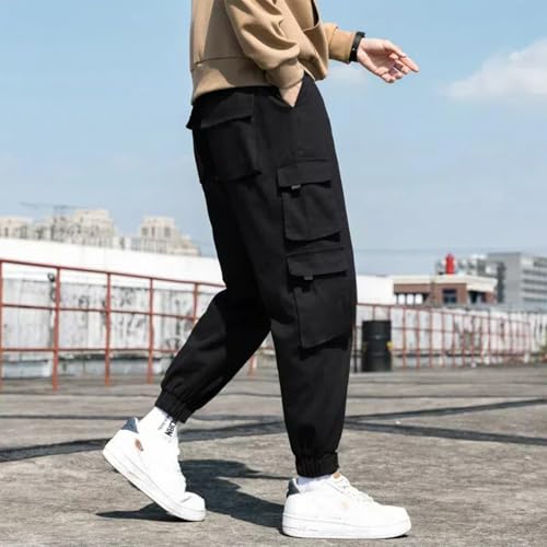 Autumn and Winter Men's Plus Velvet Casual Pants Loose Cuffs Thick Overalls Trousers3