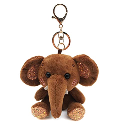 Preisvergleich Produktbild Creamon Elefant Pailletten Plüsch Stofftiere Schlüsselanhänger, 10cm Elefant Pailletten Plüsch Stofftiere Schlüsselanhänger Puppe Schönes Kinder braun