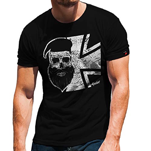 T-shirt armée allemande crâne noir XL en coton confortable