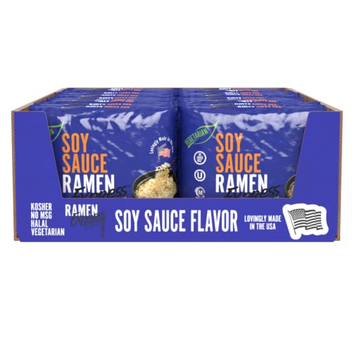 Ramen Express Soy Sauce Flavor Ramen Noodle Packs, 3 Oz Each (Pack Of 24) By Chef Woo | Vegetarian Ramen Noodles | No Msg | Halal | Egg-Free And Dairy-Free #TOP4