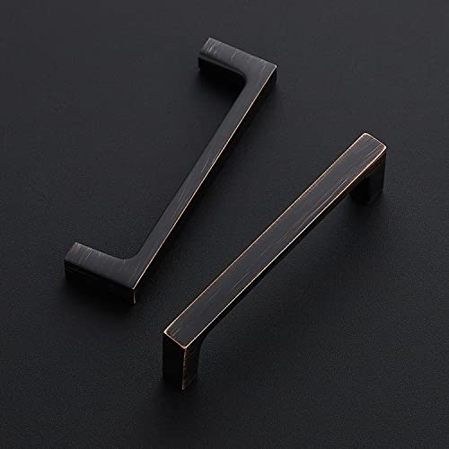 Image of Ravinte Oil Rubbed Bronze Cabinet Handles Kitchen Pulls 3-3 /4 Inch 20 Pack | Square Design, Solid Zinc, Modern Slim Style, Screws Included, Easy Installation, for Kitchen Drawers & Cupboards