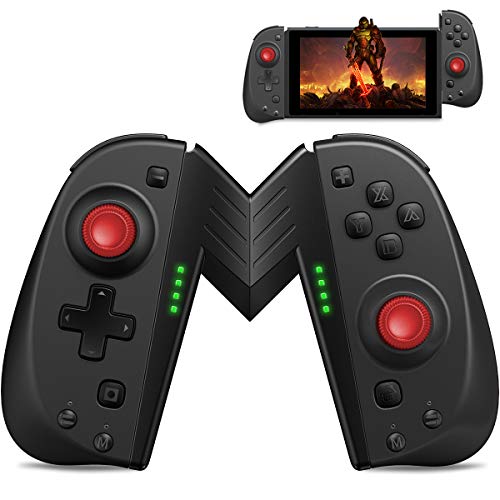 ECHTPower Mando para Nintendo Switch, Bluetooth Wireless Controller joycon Controlador De Reemplazo Izquierdo y Derecho para Joycon-Soporta Turbo/Vibración/Giroscopio/un Botón Programable (Negro)