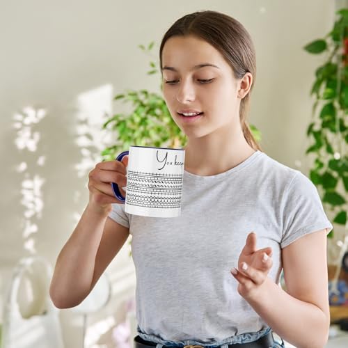 Taza de café de cerámica 11 oz azul royal miniatura 2