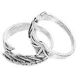 iplusmile Anillos Ajustables de Alas de Murciélago Vintage, Anillos Abiertos de Ala Angular para Dedo, Set de 2 Piezas para Hombre y Mujer, Joyería de Moda