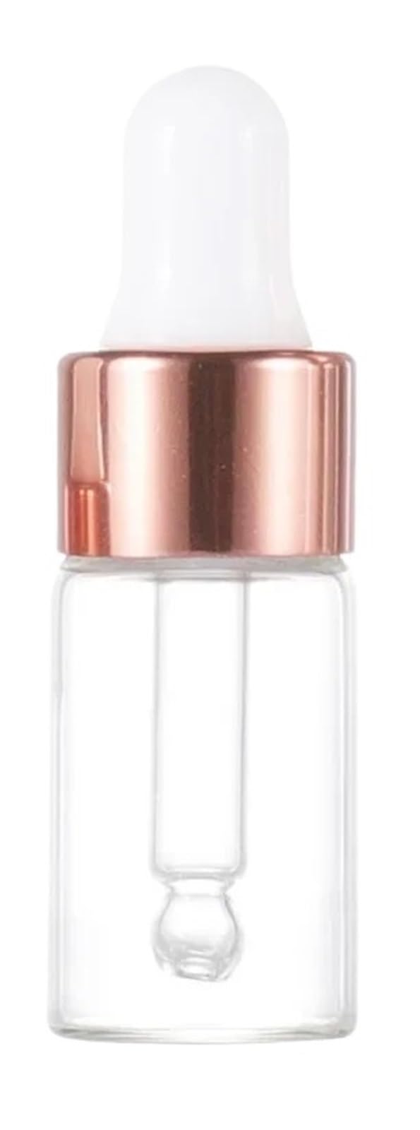 TRRYUIP Mini Pipette Dropper Bottle 1ml 2ml 3ml Empty Portable Glass Frosted Dropper Bottle Cap Travel Essential Oil Perfume Bottles Vial(No.2 Transparent,1ml)