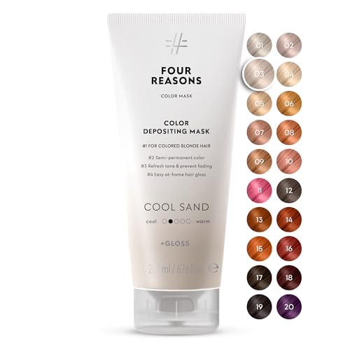 FOUR REASONS Color Mask, Cool Sand Blonde (27 Colors) – Hair Gloss & Color Depositing Conditioner...