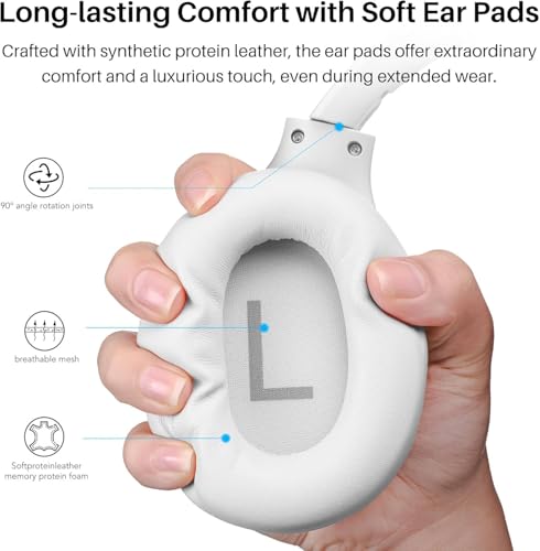 Image of TOZO Hybrid Noise Cancelling Headphones, 90H Playtime Wireless Over Ear Bluetooth Headset, Spatial Audio AI Chat with 5 Mics, Supports Dual Connection and USB-C Input, with 32 EQ Music Modes