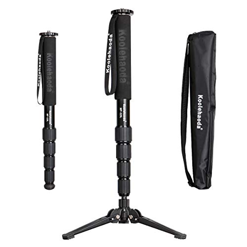 Flash Deals - 40% OFF Koolehaoda Extendable Camera Aluminum Monopod with Metal Tripod Base.5 Sections 20-68inch Adjustable, Leg Diameter Φ31mm,up to 10kg /22lbs with Carrying Bag for DSLR Cameras