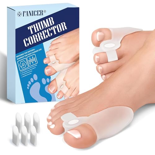 6 Piezas Corrector Juanetes Hallux Valgus de Silicona, Protectores de Juanetes Para Pies Acolchados, Separador de Dedos de Pie,Con Protección de Silicona Suave y Curativa para el Dedo Gordo Del Pie