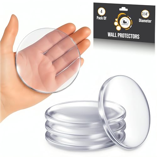 Image of ProStoppr Door Stoppers - Large 3.15 inch (4 Pack) - Strong Adhesive Backing | Quiet & Shock Absorbing Silicone Door Stoppers for Walls - Door Knob Wall Protector - Door Stop Bumper - Prevent Wall Damage