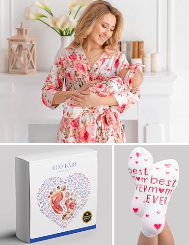 Image of Mommy and Me Robe and Swaddle Set | Maternity Robe Matching Baby Girl, Boy