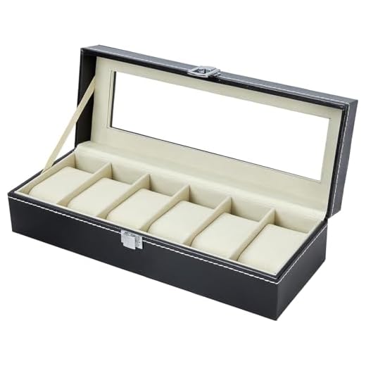 Watch Organizer, Ohuhu 6 Slot Watch Box PU Leather Watch Storage Case, Christmas Gifts Perfect Birthday Presents