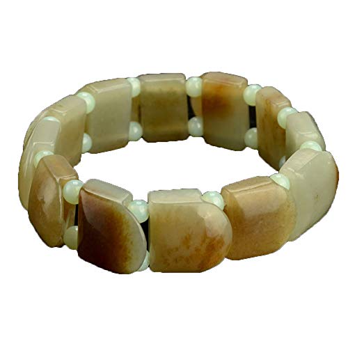 Jade de Hetian naturel contre le stress quotidien bracelet authentique NBYGSC vert blanc