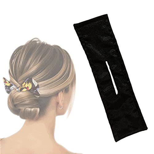 NILSTOREY Deft Bun for Hair, Magic Donut Hair Bun Maker, Elegant French Twist Hair Bands Tool to Roll a Bun, Flexible Reusable Bun, Twist a Bun (1 Pack,Black)