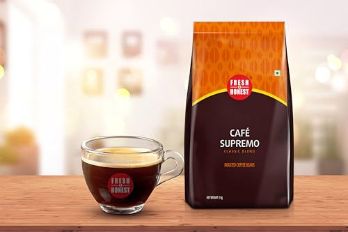 Image of Fresh & Honest Cafe Supremo | Roasted Coffee Beans | Medium Dark Roast | Arabica Robusta Blend | 1Kilo