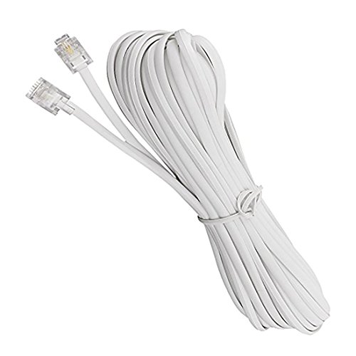 RJ11 6P2CTelephone Fax Machines Modems Straight Cable Wire Line8M / 26.2ft Long for Landline Telephone, White (8M)