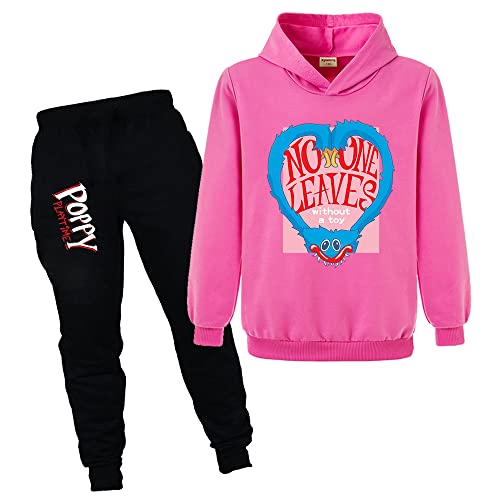 Poppy Ensemble De Pulls en Coton pour Garçons Et Filles pour Pulls à Capuche Et Pantalons Unisexes pour Enfants De 3 à 13 Ans (Rose Red,5-6 Ans) Cover