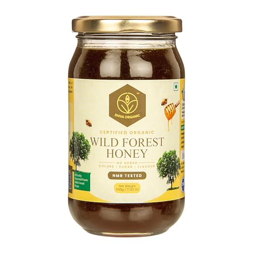 Image of Shiva Organic Raw Wild Forest Honey 500g | 100% Pure NMR Tested | Raw and Unprocessed