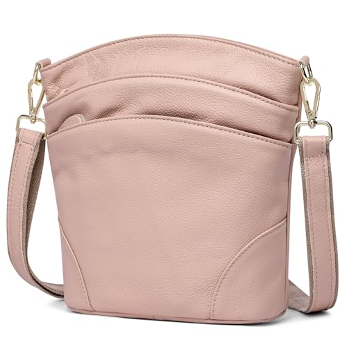 Sac à bandoulière en cuir véritable femme vintage petit sac multipoche