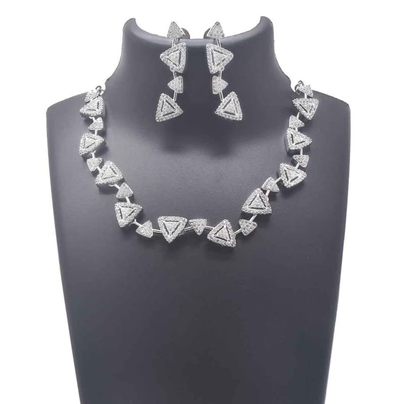 Image of KOLLAM SUPREME AMERICAN DIAMOND NECKLACE SET FOR WOMEN
