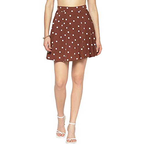 Image of Sera Women's Floral Print Black Viscose Rayon A-Line Casual Mini Skirt