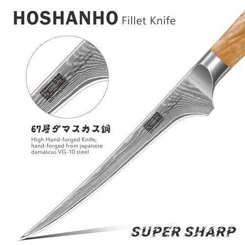 HOSHANHO Damascus Fillet Knife 7 Inch, Professional VG-10 Super Steel Boning Knife, Ultra Sharp Fish Knife with Ergonomic Handle - Image 4