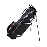 Izzo Golf Ultra-Lite Stand Golf Bag with Dual-Straps & Exclusive Features, Grey/Orange, 3.2 pounds