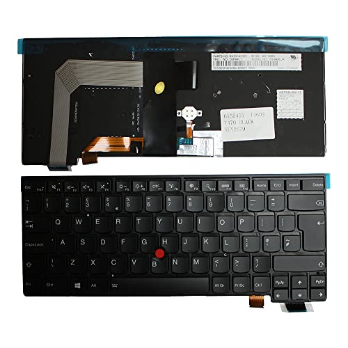 Clavier PC portable pour Lenovo ThinkPad T470 rétroéclairé version UK noir avec aiguille