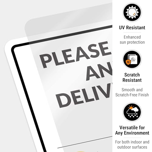 Image of Package Delivery Sign, Delivery Instructions Open Gate and Leave Delivery Inside Sign, 10x7 Inches, 4 Mil Vinyl Decal Stickers Weather Resistant, Made in USA